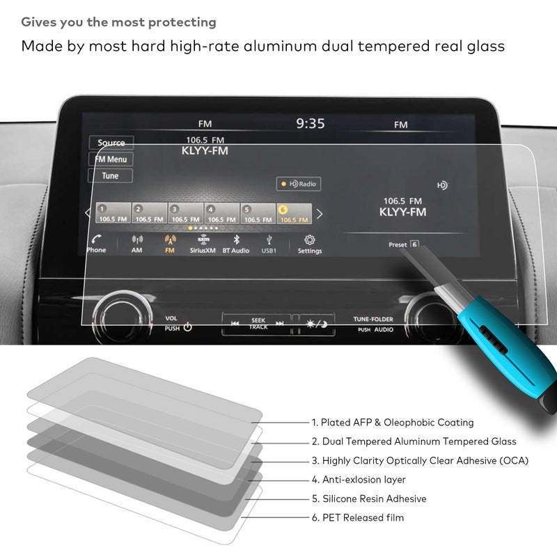 INNOSURE Tempered Glass Screen Protector for 2021/2022/2023/2024 Nissan Armada S/SV/Midnight/SL/Platinum 12.3" Touchscreen Anti Glare (Matte) - Image 3